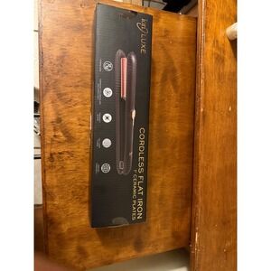 ion LUXE Cordless Flat Iron 1 Ceramic Plates Pink Rose Gold Travel